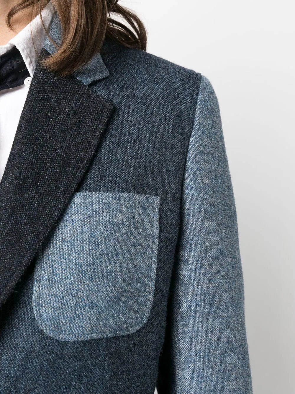 MARKAWARE 別注カシミアDonegal Tweed Blazer Gray Herringbone Flecks