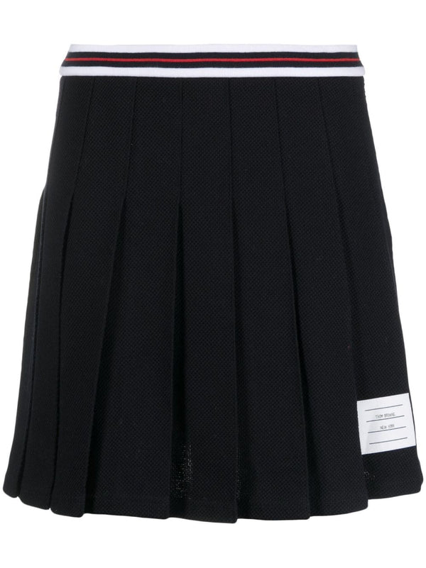 Thom Browne pleated cotton miniskirt - MYLISKAFASHION