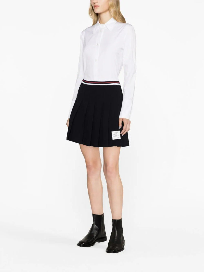 Thom Browne pleated cotton miniskirt - MYLISKAFASHION