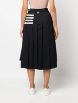 Thom Browne stripe-print pleated skirt - MYLISKAFASHION