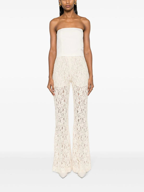 TWINSET broderie anglaise flared trousers - LISKAFASHION