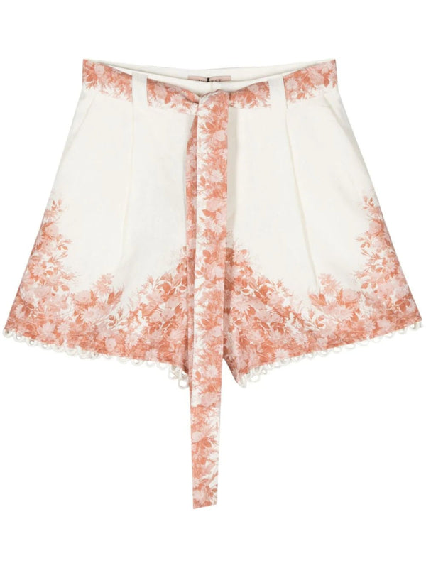 TWINSET floral-print linen shorts - LISKAFASHION