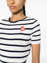 TWINSET striped cut-out detail T-shirt - LISKAFASHION