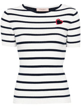 TWINSET striped cut-out detail T-shirt - LISKAFASHION