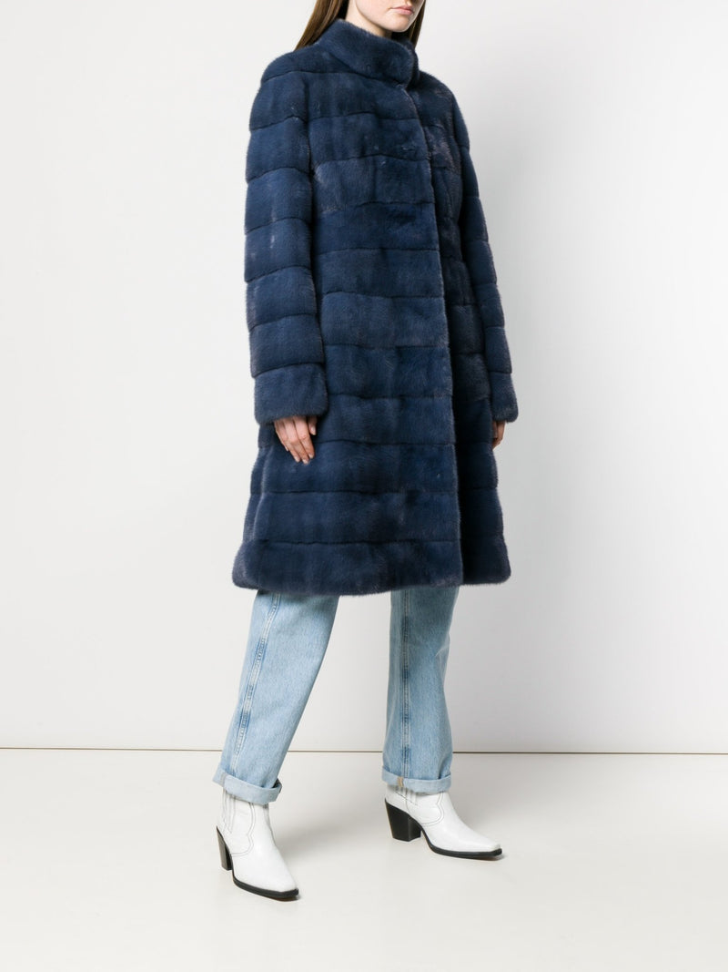 "VALENCIA" Mink Coat with Collar - MYLISKAFASHION