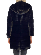 "VALENCIA" Mink Coat with Hood - MYLISKAFASHION
