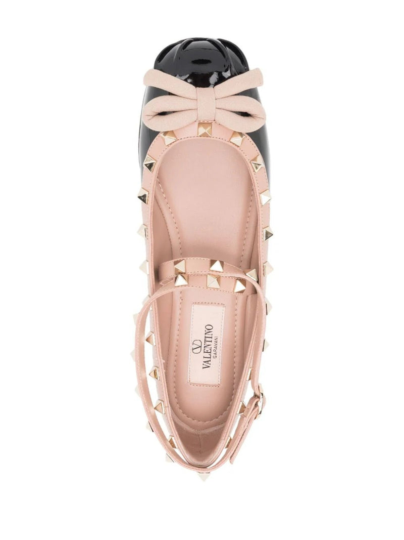 Valentino Garavani Rockstud-embellished ballerina shoes - MYLISKAFASHION