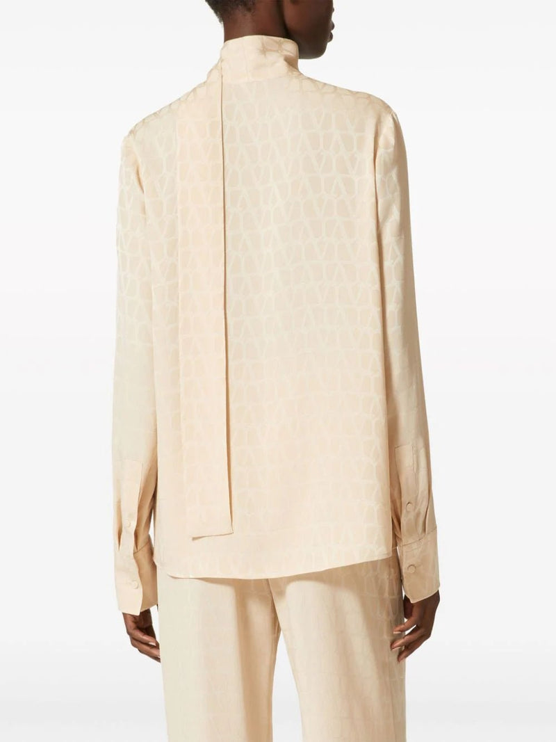 Valentino Garavani Toile Iconographe silk jacquard blouse - LISKAFASHION