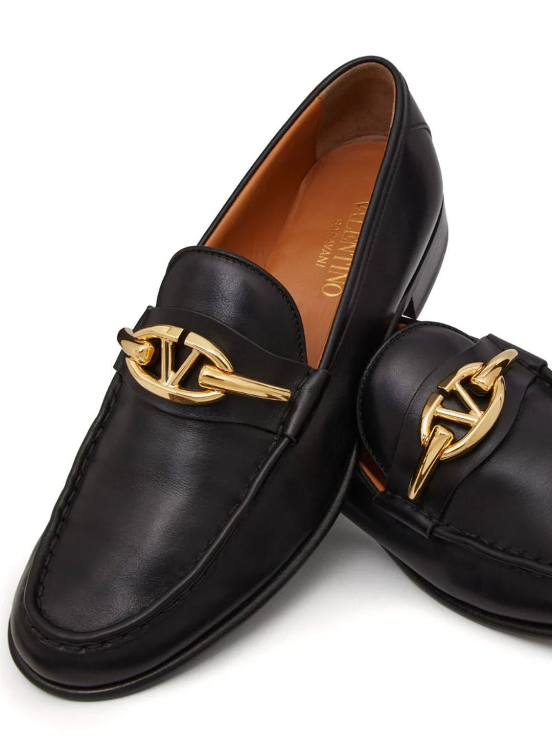 Valentino Garavani VLogo Moon leather loafers - LISKAFASHION