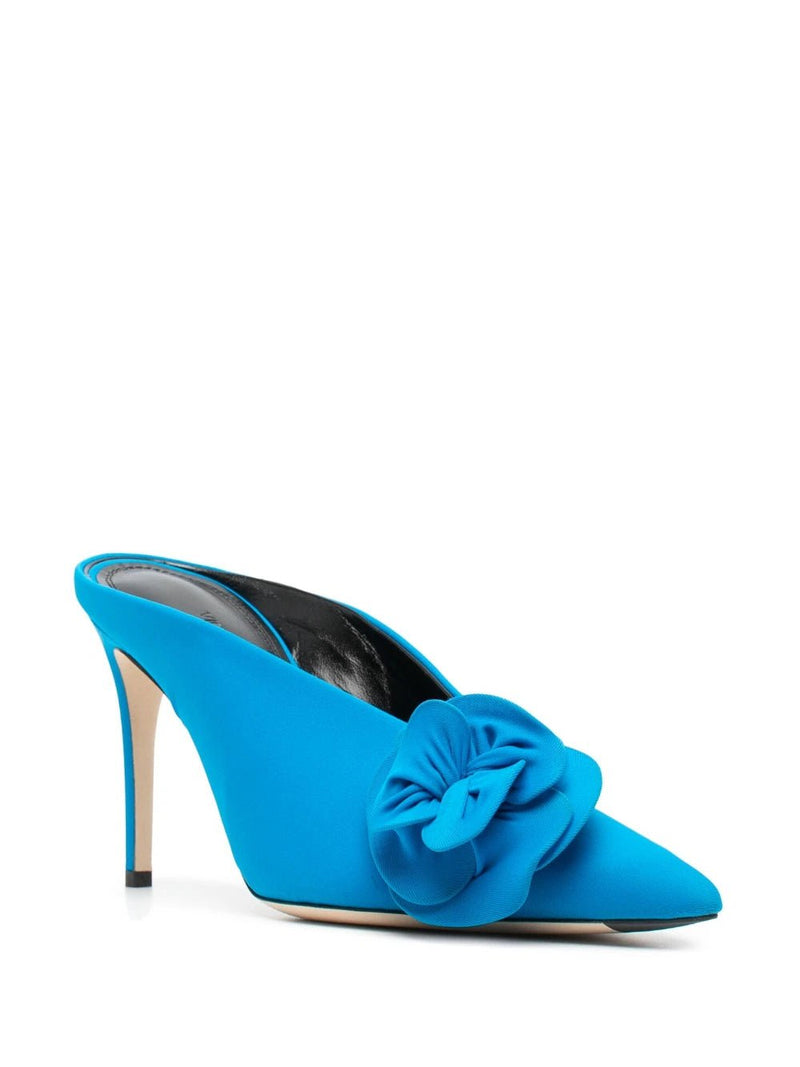 Victoria Beckham floral-applique detail 100mm mules - MYLISKAFASHION