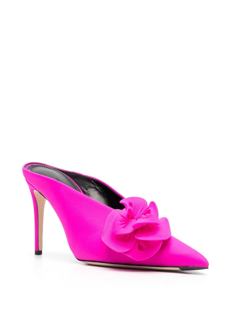 Victoria Beckham floral-applique detail 100mm mules - MYLISKAFASHION