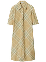 Vintage-check cotton shirt dress - LISKAFASHION